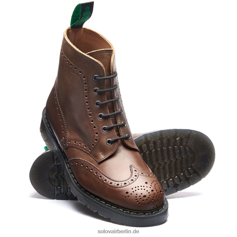Männer Solovair Gaucho Crazy Horse Brogue-stiefel Mit 6 ösen 0284f24