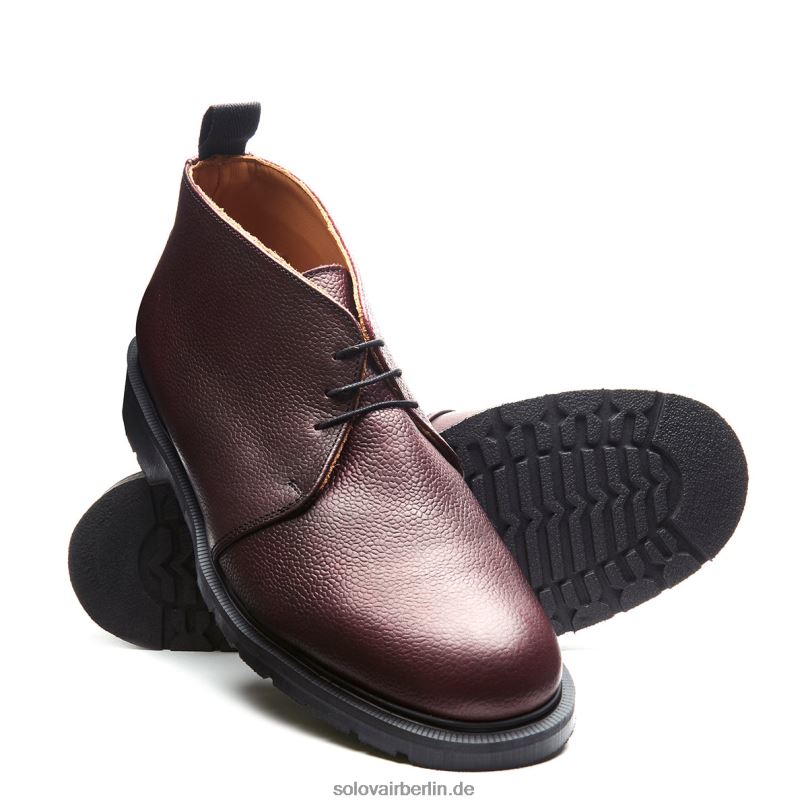 Männer Solovair Chukka-stiefel Mit 3 ösen In Burgunderrot 0284f26