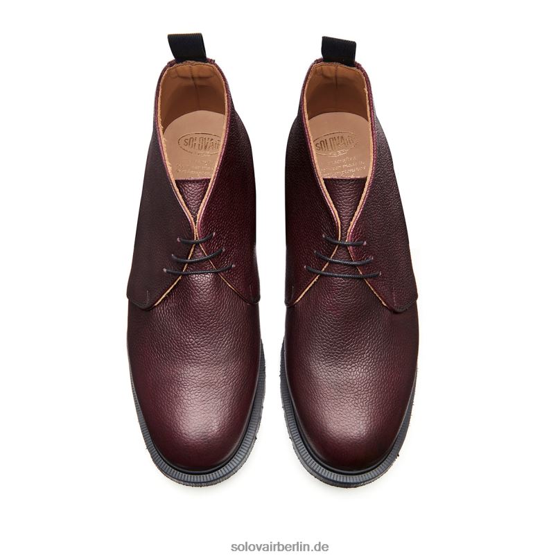 Männer Solovair Chukka-stiefel Mit 3 ösen In Burgunderrot 0284f26