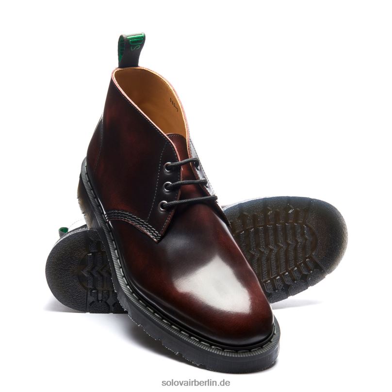 Männer Solovair Chukka-stiefel Mit 3 ösen In Burgunderrot 0284f36