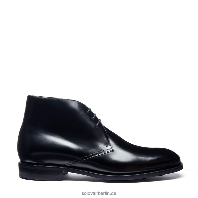 Männer Solovair Schwarzer, Hochglänzender Chukka-stiefel Mit 3 ösen 0284f38
