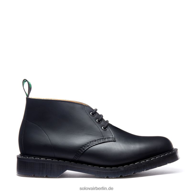 Männer Solovair Schwarzer Fettiger Chukka-stiefel Mit 3 ösen 0284f35
