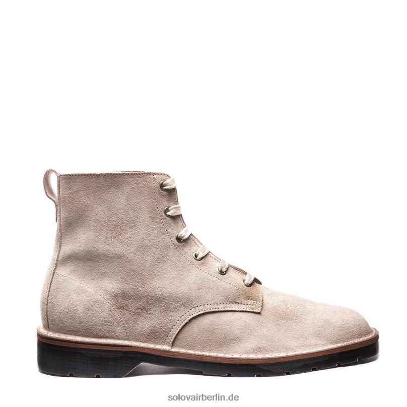 Männer Solovair 6-loch-derby-stiefel Aus Sandfarbenem Wildleder 0284f93
