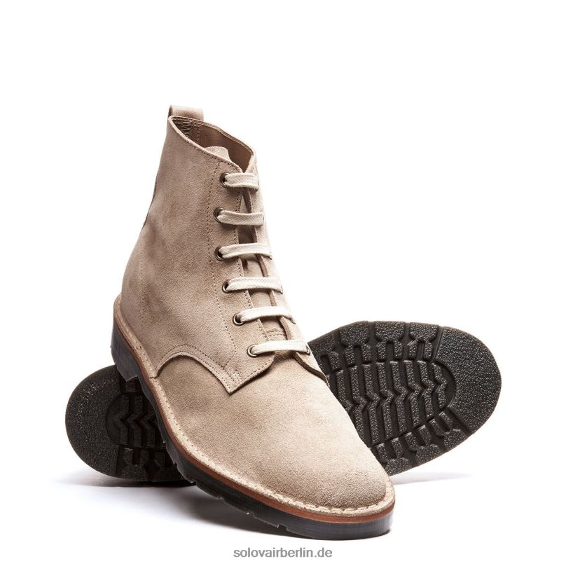 Männer Solovair 6-loch-derby-stiefel Aus Sandfarbenem Wildleder 0284f93