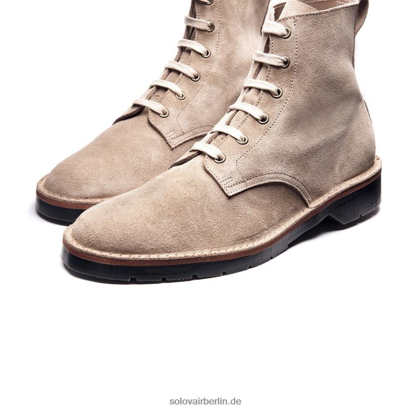 Männer Solovair 6-loch-derby-stiefel Aus Sandfarbenem Wildleder 0284f93