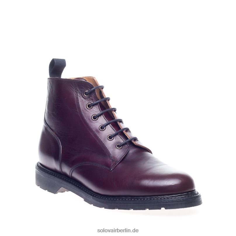 Männer Solovair Burgunder Horween Derby-stiefel Mit 6 ösen 0284f89