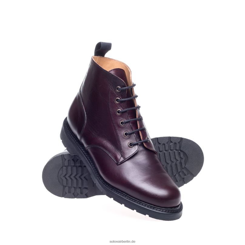 Männer Solovair Burgunder Horween Derby-stiefel Mit 6 ösen 0284f89