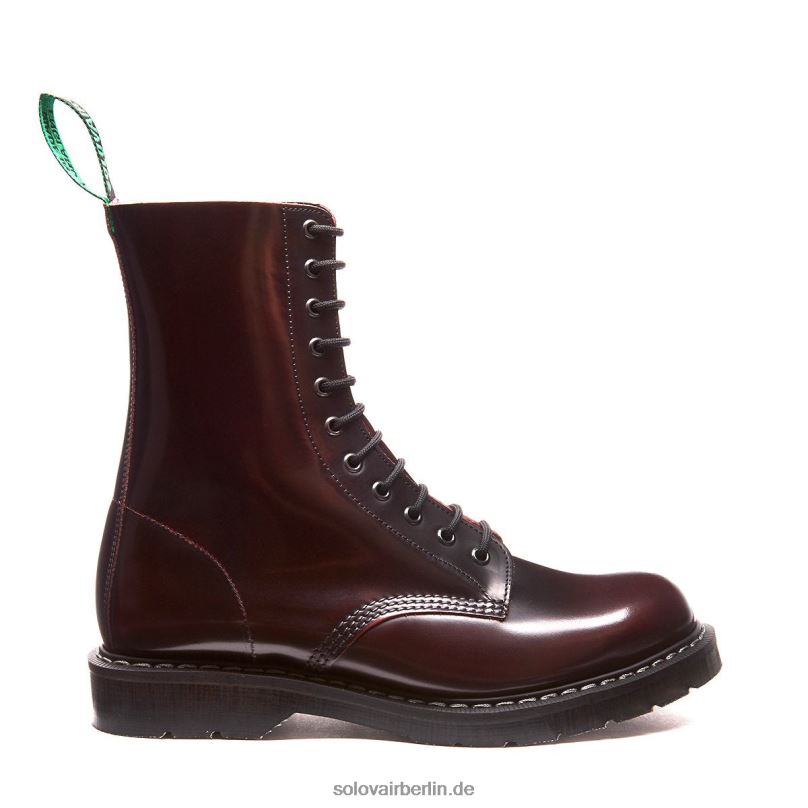 Männer Solovair Burgunder Rub-off 11-loch-derby-stiefel 0284f65