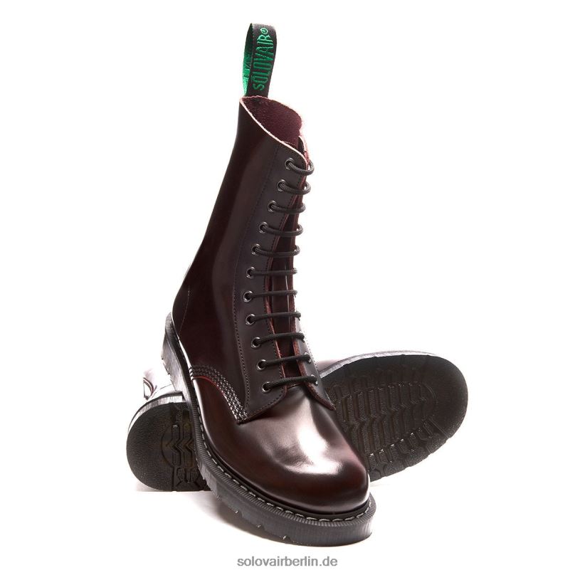 Männer Solovair Burgunder Rub-off 11-loch-derby-stiefel 0284f65