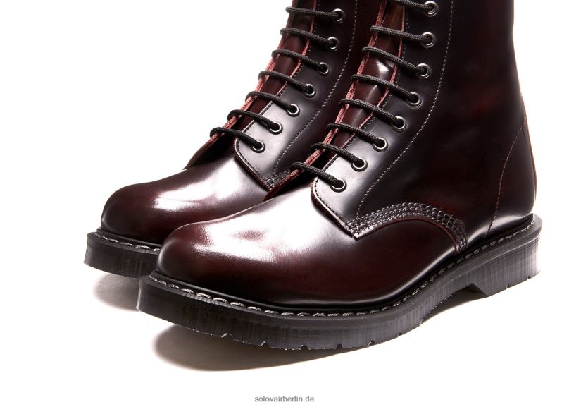 Männer Solovair Burgunder Rub-off 11-loch-derby-stiefel 0284f65