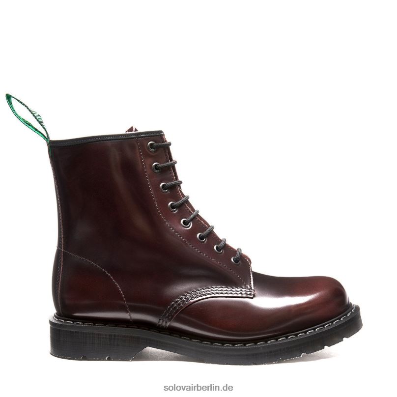 Männer Solovair Burgunder Rub-off 8-loch-derby-stiefel 0284f62