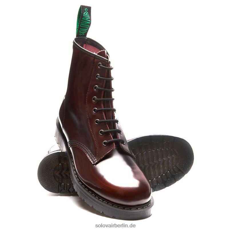 Männer Solovair Burgunder Rub-off 8-loch-derby-stiefel 0284f62