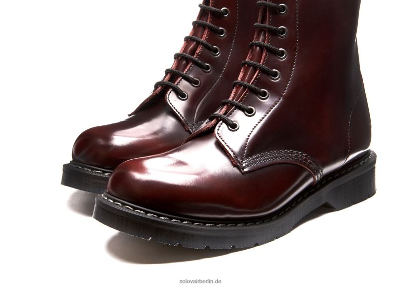 Männer Solovair Burgunder Rub-off 8-loch-derby-stiefel 0284f62