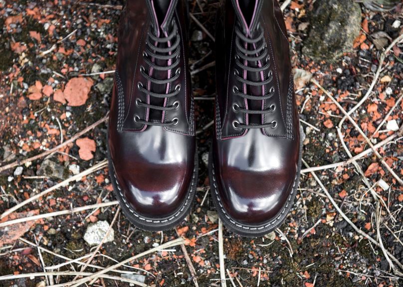 Männer Solovair Burgunder Rub-off 8-loch-derby-stiefel 0284f62
