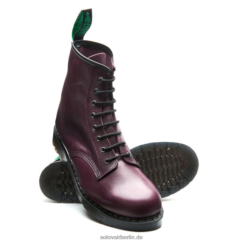 Männer Solovair Burgunderfarbener Gaucho-derby-stiefel Mit 8 ösen 0284f105