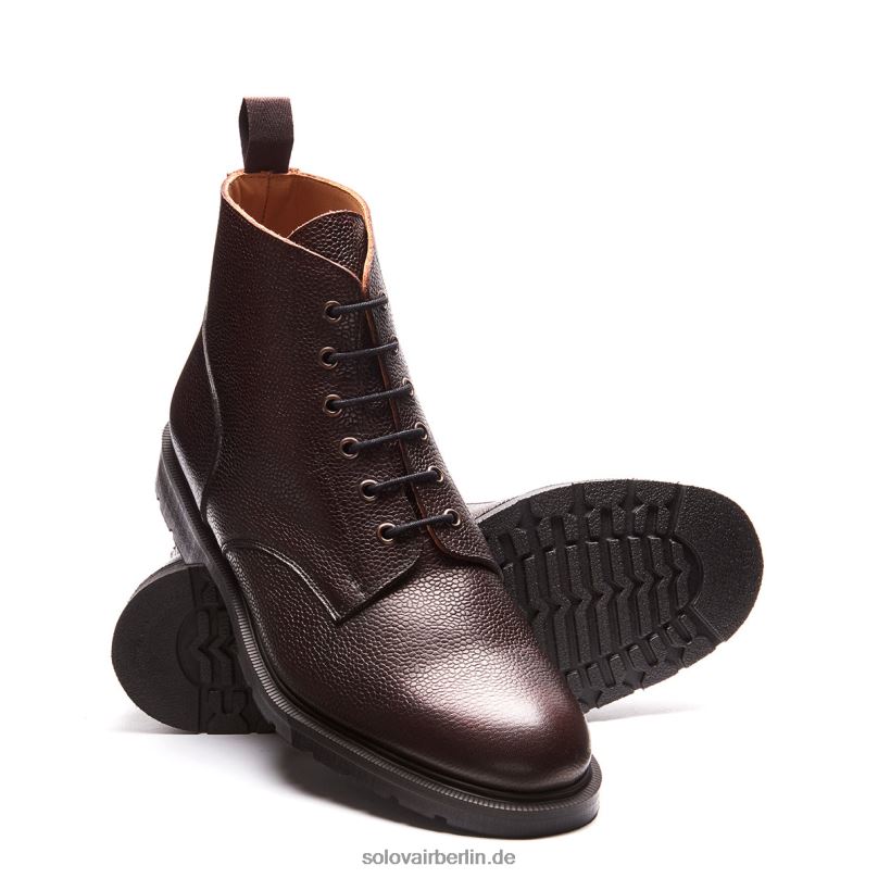 Männer Solovair Derby-stiefel Mit 6 ösen In Burgunderrot 0284f84