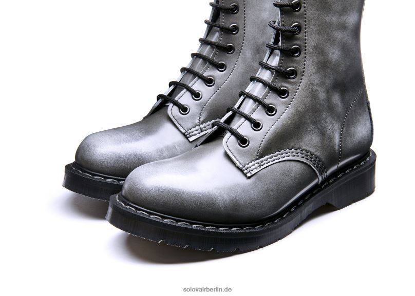 Männer Solovair Derby-stiefel Mit 8 ösen In Wolkengrau Zum Abreiben 0284f112