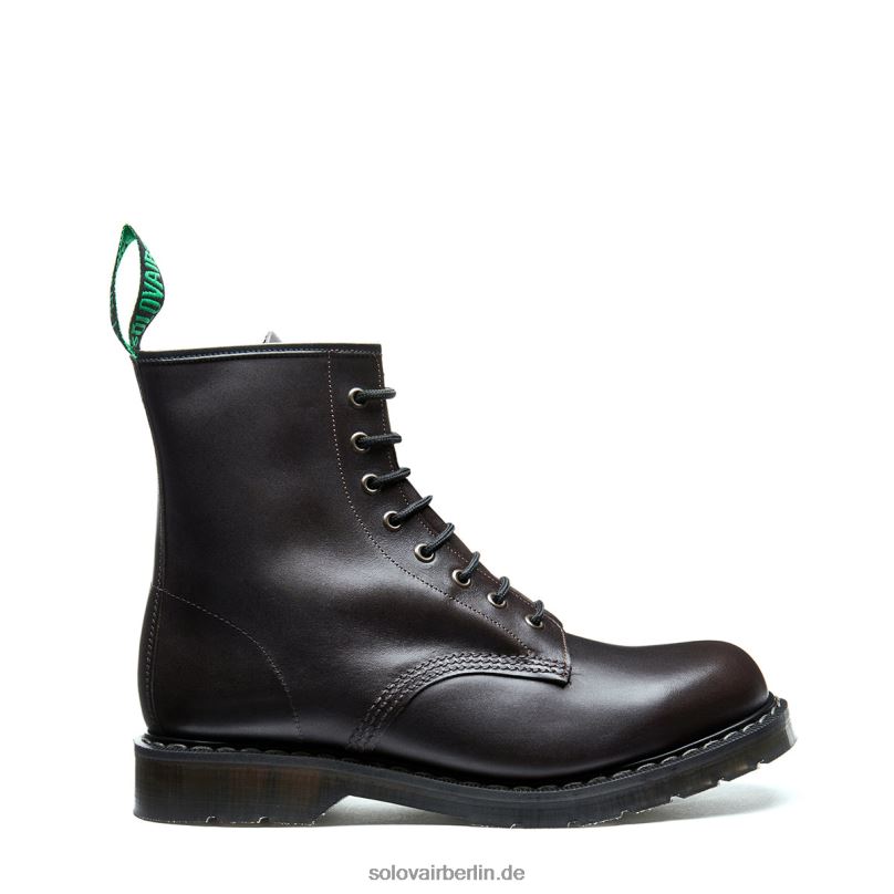 Männer Solovair Dunkelbrauner, Gewachster 8-loch-derby-stiefel 0284f114