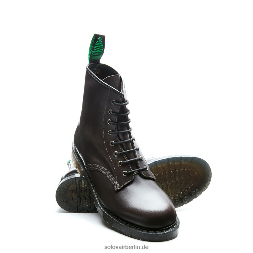 Männer Solovair Dunkelbrauner, Gewachster 8-loch-derby-stiefel 0284f114