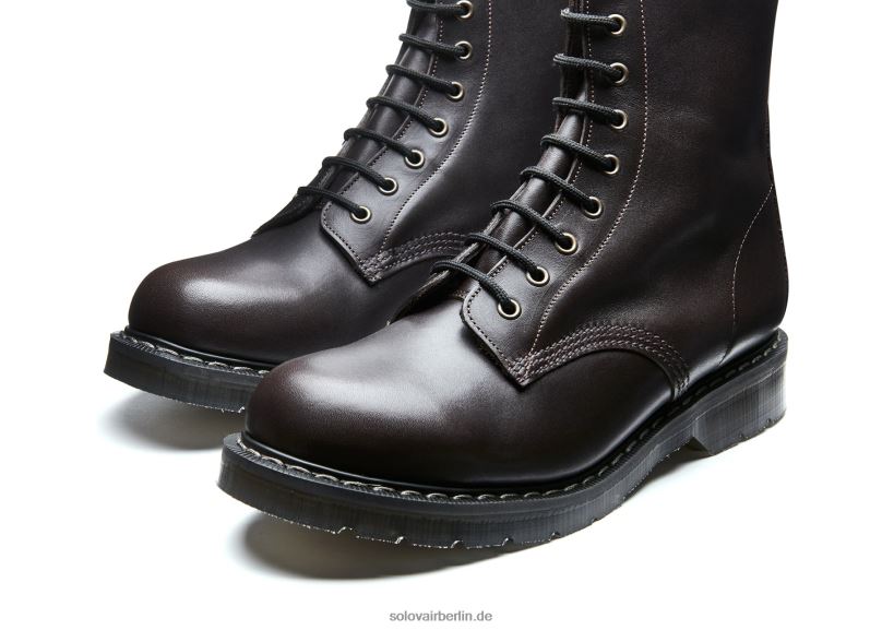 Männer Solovair Dunkelbrauner, Gewachster 8-loch-derby-stiefel 0284f114