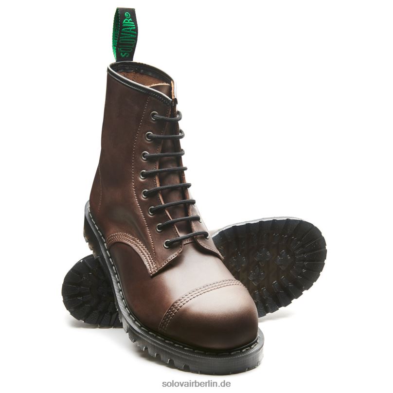 Männer Solovair Gaucho Crazy Horse 8-loch-derby-stiefel Mit Stahlkappe 0284f103