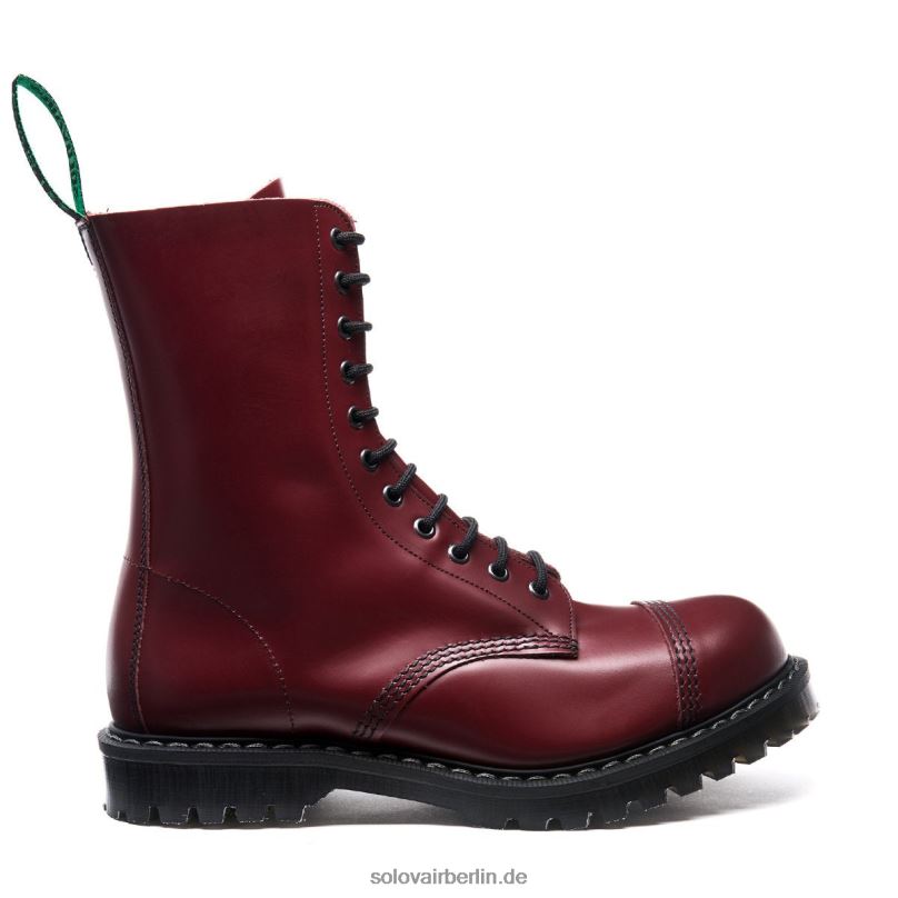 Männer Solovair Kirschroter 11-loch-derby-stiefel Mit Stahlkappe 0284f70