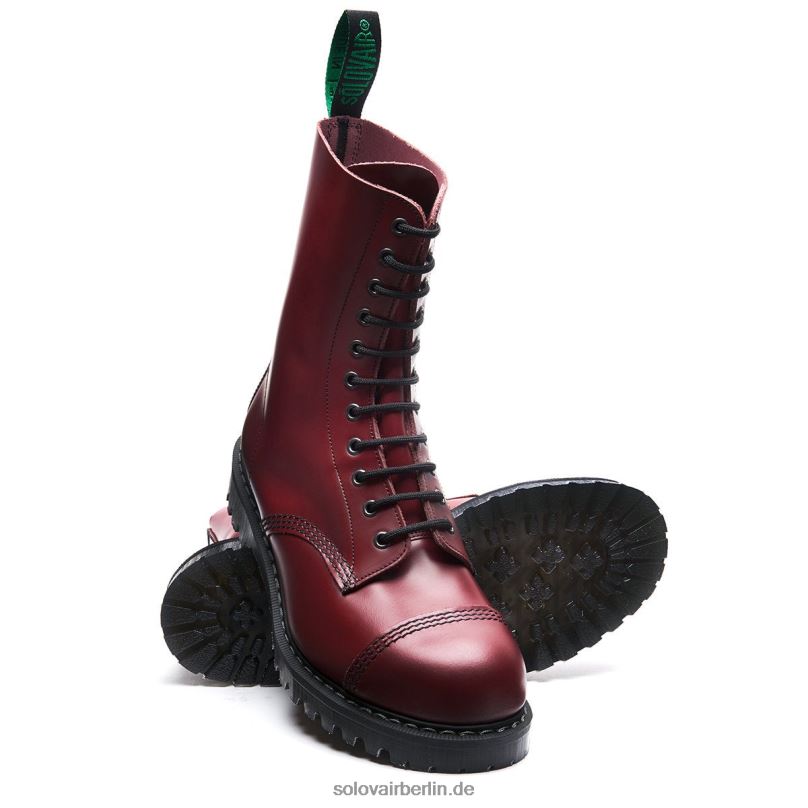 Männer Solovair Kirschroter 11-loch-derby-stiefel Mit Stahlkappe 0284f70