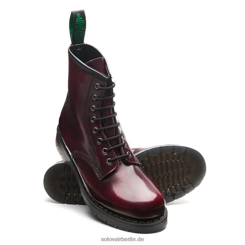 Männer Solovair Kirschroter, Veganer 8-loch-derby-stiefel Zum Abreiben 0284f102