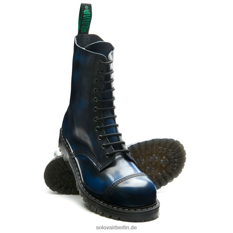 Männer Solovair Marineblauer 11-loch-derby-stiefel Mit Stahlkappe 0284f121