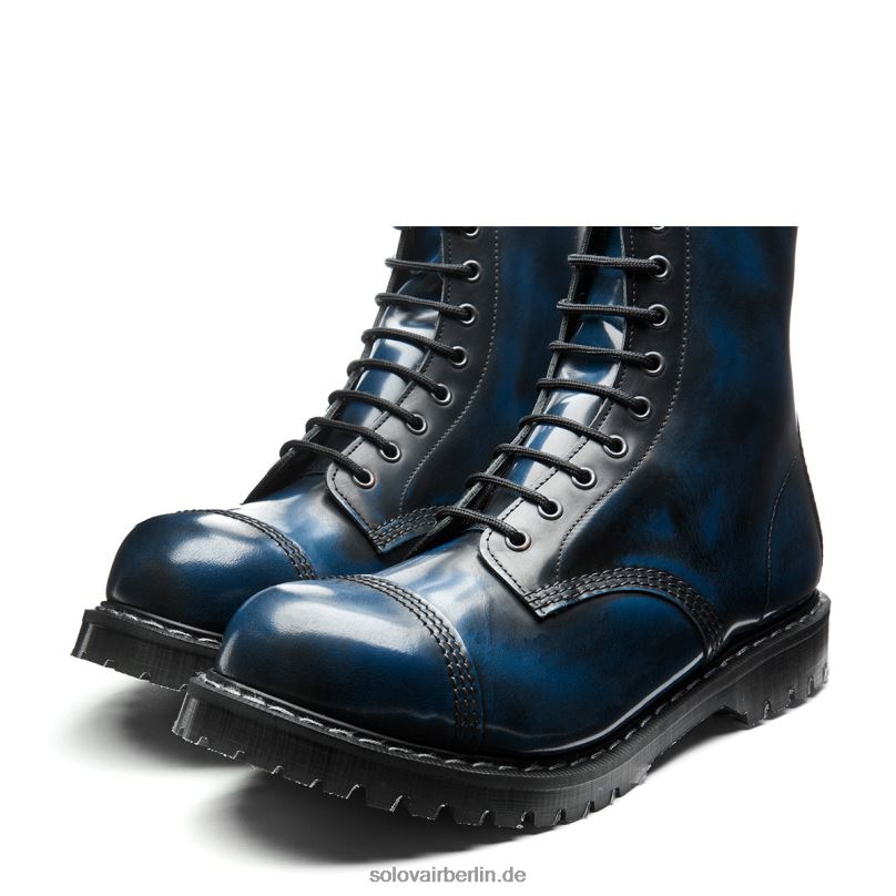 Männer Solovair Marineblauer 11-loch-derby-stiefel Mit Stahlkappe 0284f121