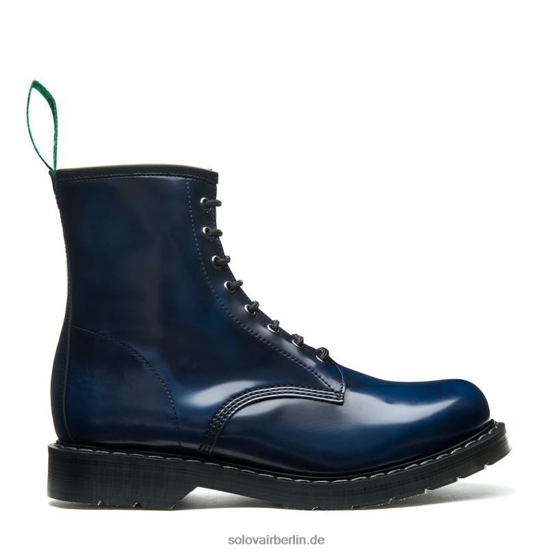 Männer Solovair Marineblauer, Veganer Derby-stiefel Mit 8 ösen 0284f101