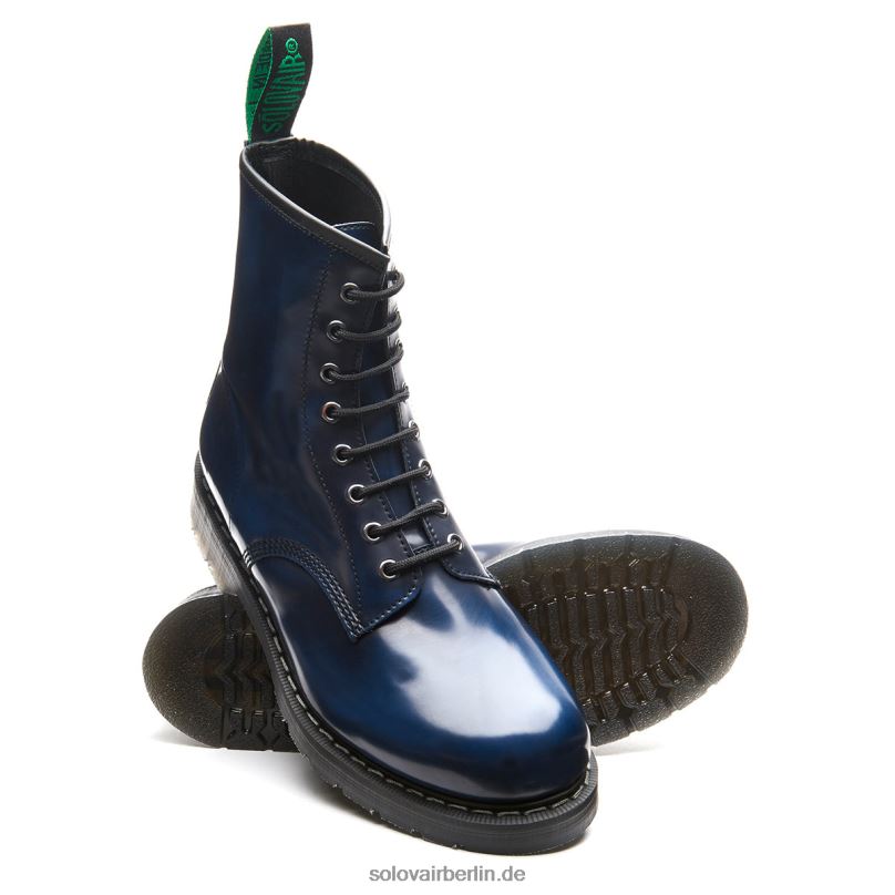 Männer Solovair Marineblauer, Veganer Derby-stiefel Mit 8 ösen 0284f101