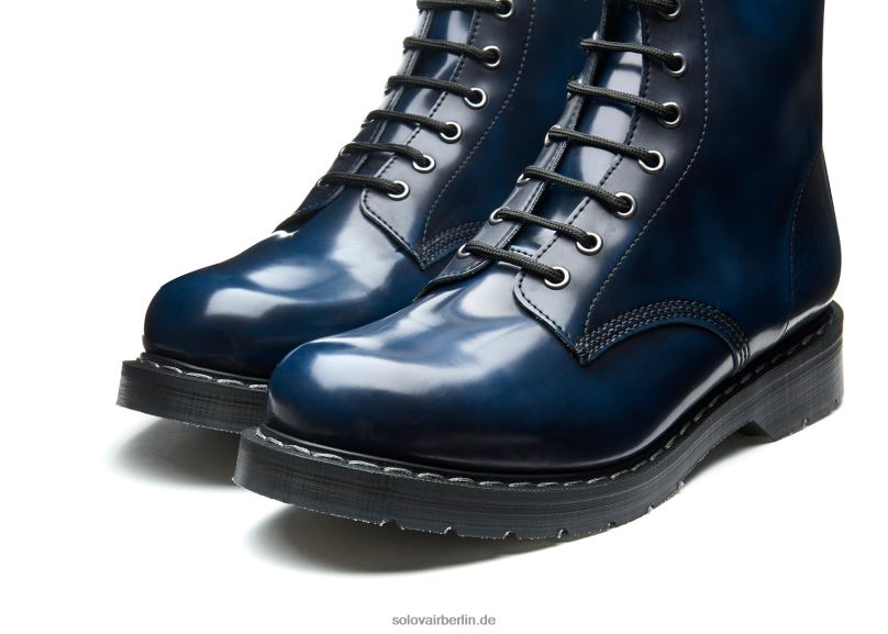 Männer Solovair Marineblauer, Veganer Derby-stiefel Mit 8 ösen 0284f101