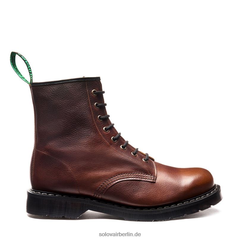 Männer Solovair Nussbrauner, Genarbter 8-loch-derby-stiefel 0284f63