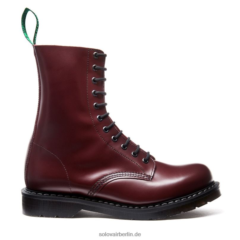Männer Solovair Oxblood Hi-shine 11-loch-derby-stiefel 0284f124