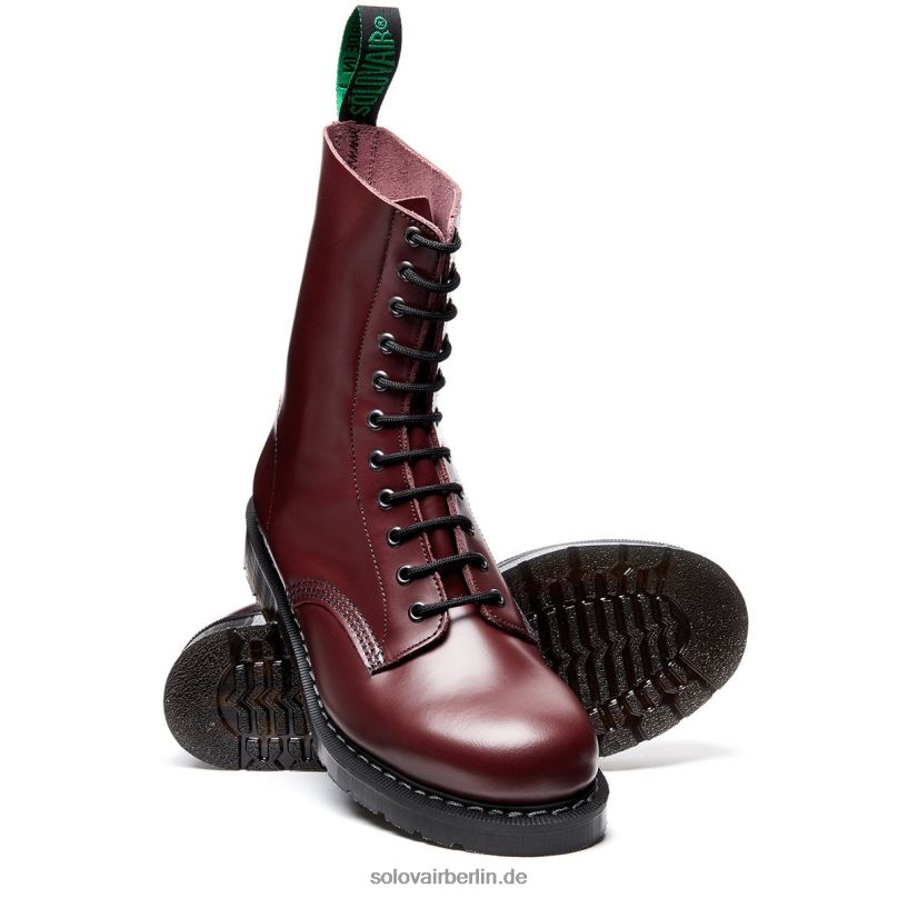 Männer Solovair Oxblood Hi-shine 11-loch-derby-stiefel 0284f124