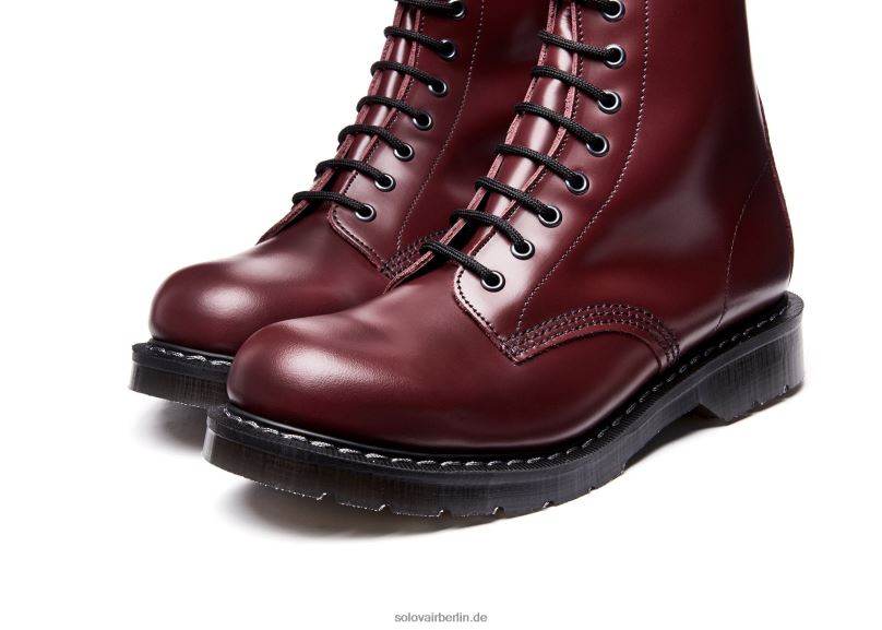 Männer Solovair Oxblood Hi-shine 11-loch-derby-stiefel 0284f124