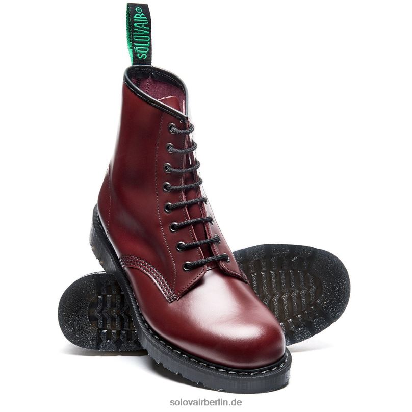 Männer Solovair Oxblood Hi-shine Derby-stiefel Mit 8 ösen 0284f69
