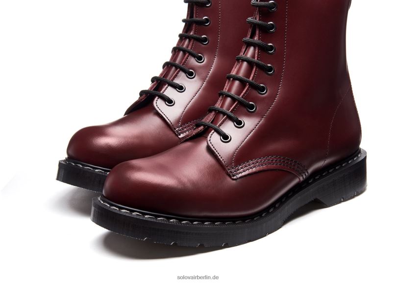Männer Solovair Oxblood Hi-shine Derby-stiefel Mit 8 ösen 0284f69