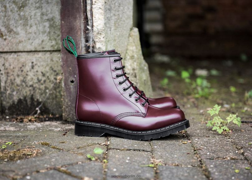 Männer Solovair Oxblood Hi-shine Derby-stiefel Mit 8 ösen 0284f69