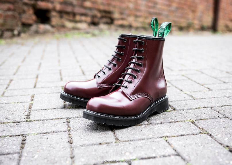 Männer Solovair Oxblood Hi-shine Derby-stiefel Mit 8 ösen 0284f69