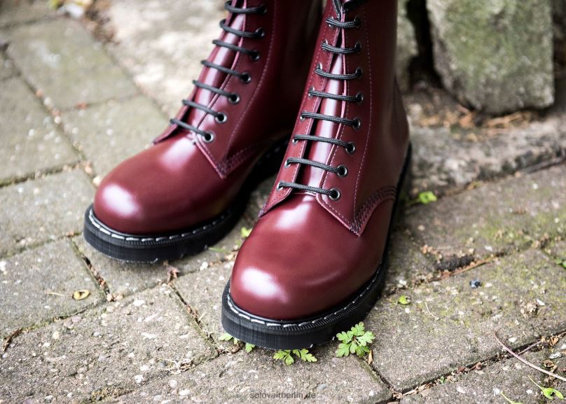 Männer Solovair Oxblood Hi-shine Derby-stiefel Mit 8 ösen 0284f69