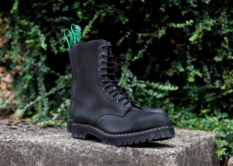 Männer Solovair Schwarzer, Fettiger 11-loch-derby-stiefel Mit Stahlkappe 0284f68