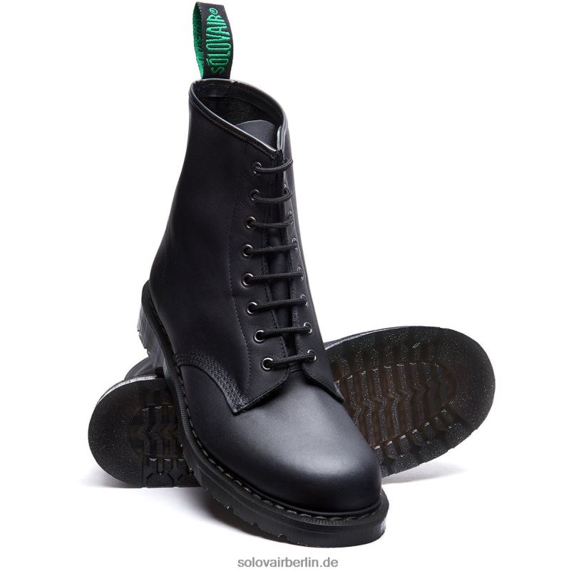Männer Solovair Schwarzer, Fettiger 8-loch-derby-stiefel 0284f59