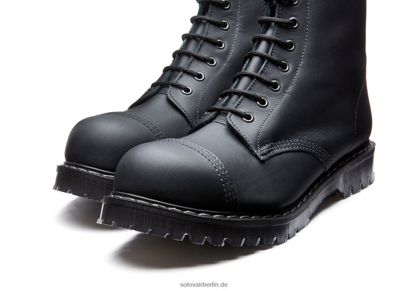 Männer Solovair Schwarzer, Fettiger 8-loch-derby-stiefel Mit Stahlkappe 0284f104