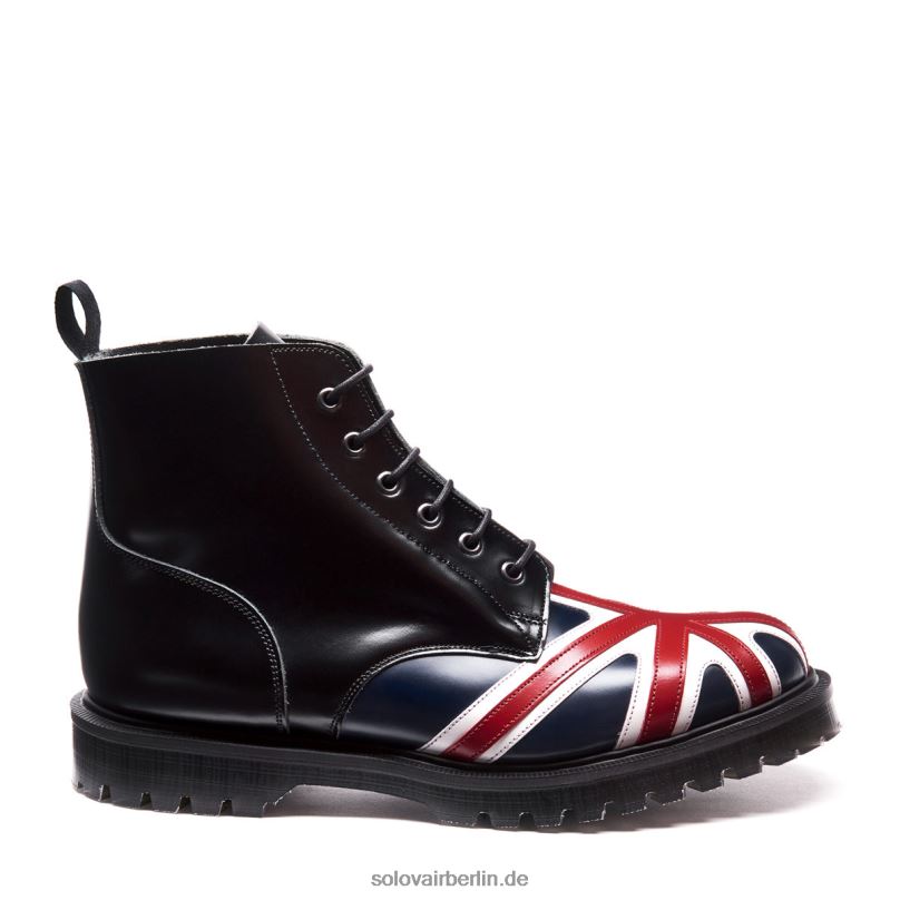 Männer Solovair Union Jack Derby-stiefel Mit 6 ösen 0284f85