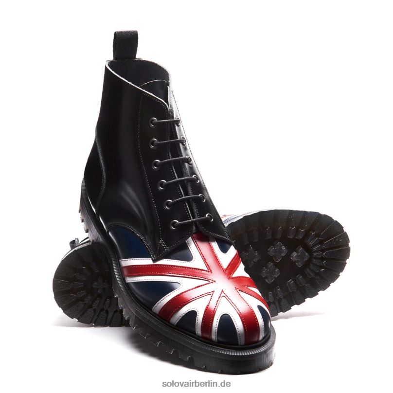 Männer Solovair Union Jack Derby-stiefel Mit 6 ösen 0284f85
