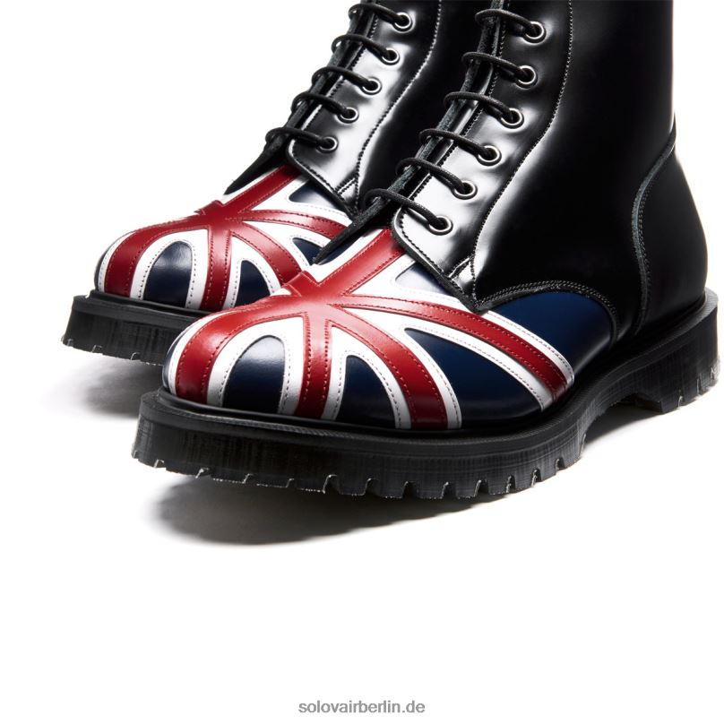Männer Solovair Union Jack Derby-stiefel Mit 6 ösen 0284f85