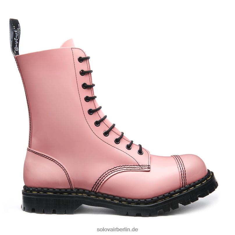 Männer Solovair Zartrosa, Hochglänzender 10-loch-derby-stiefel Mit Stahlkappe 0284f117