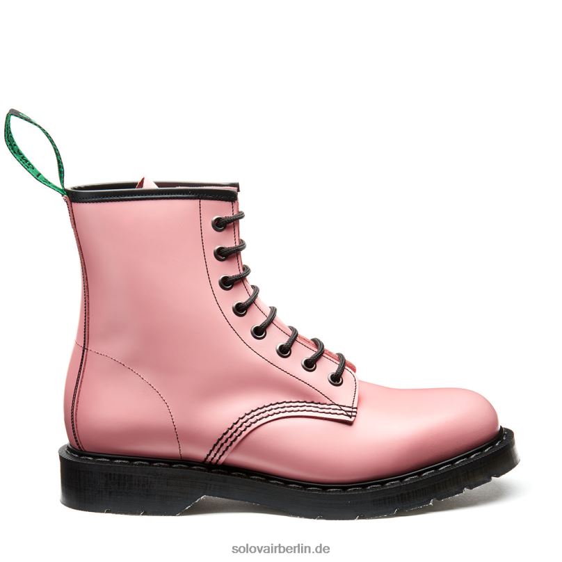 Männer Solovair Zartrosa, Hochglänzender Derby-stiefel Mit 8 ösen 0284f115
